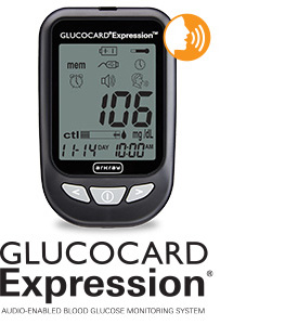 GLUCOCARD Expression Meter and Logo